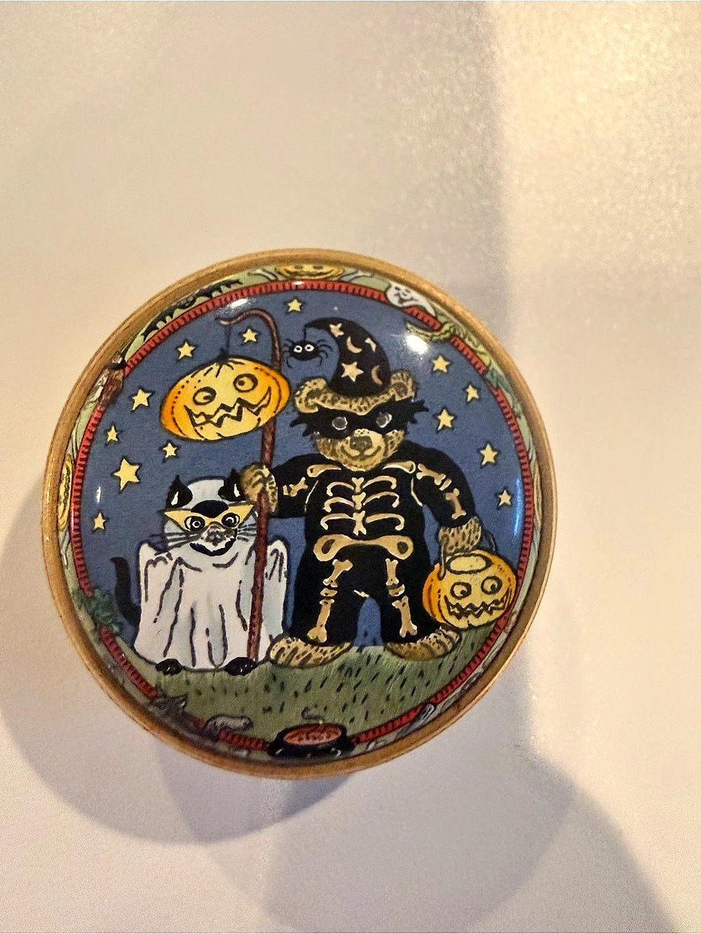Halcyon Days Halloween Days Enamels Halloween Enamel Trinket Box Blue